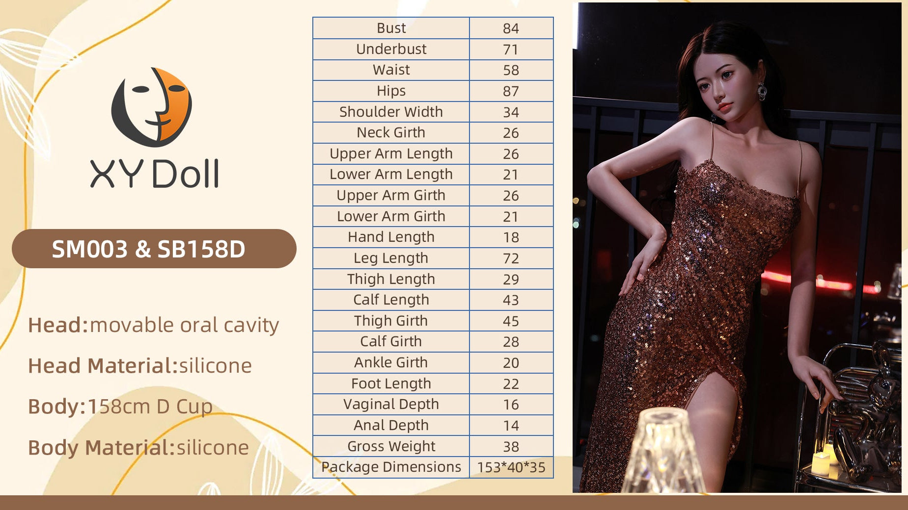 Soraya: 158cm D-Cup Realistic Silicone Sex Doll